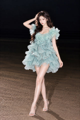 B758 Sage Bloom Dress