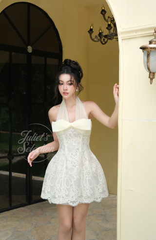 P0205 Bow Lace Dress SML