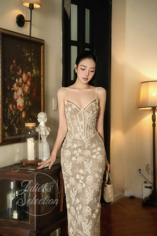 P0212 Lace Midi Dress