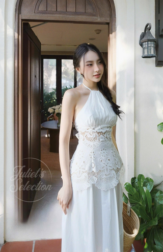 P0073 Ivory Lace Maxi