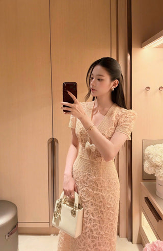 P0504 Lace Midi Dress