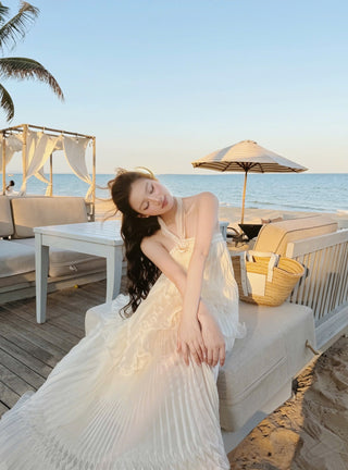 P0407 Pleated Maxi Dress