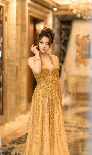 AA0161 GOLDEN LUMINESCENCE GOWN