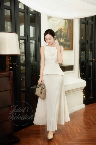 P0208 Crewneck Pleated Set