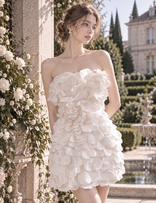 WD0024 White Peony Gown