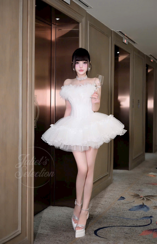 P0198 Pure White Mini Dress