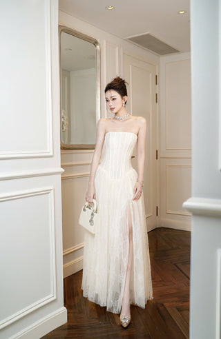 B348 LACE FLARED DRESS