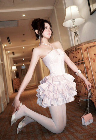 A326 PETAL CASCADE DRESS