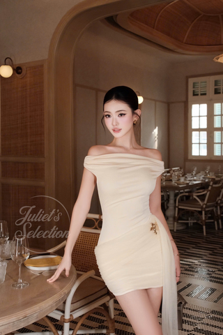 P0202 Off-shoulder body mini dress