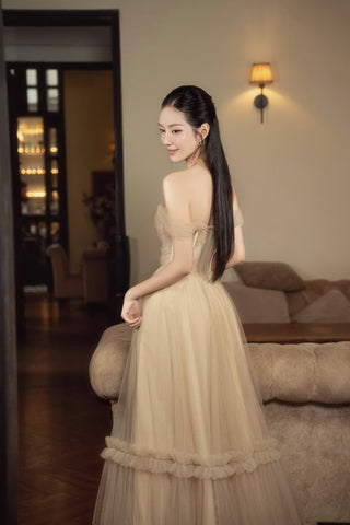 B473 Tulle Mocha Maxi