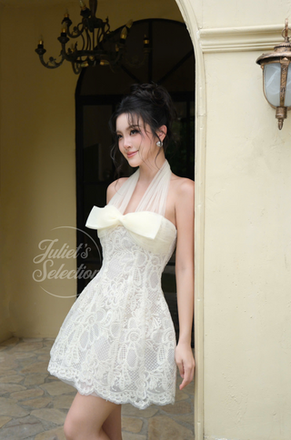 P0205 Bow Lace Dress SML