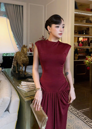 B566 Bordeaux Élise Dress