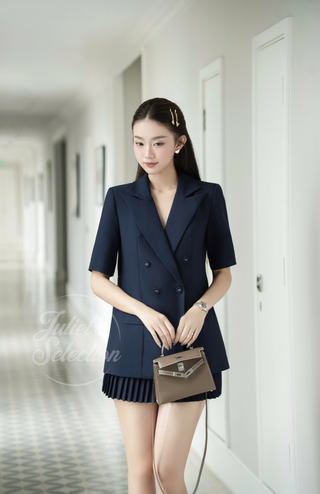 P0150 Navy Pleats Set