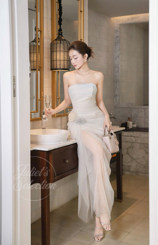 P0139 Delicate Ruched Dress