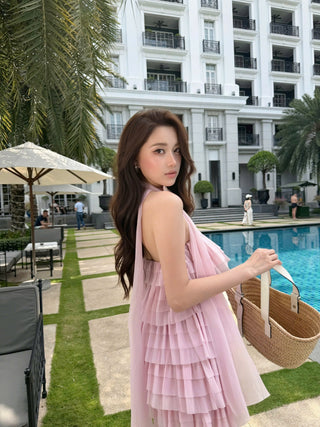 B522 Dreamy Ruffle Dress Freesize