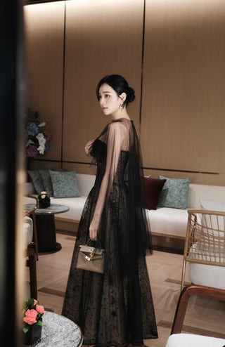 P0439 Corset Black Gown