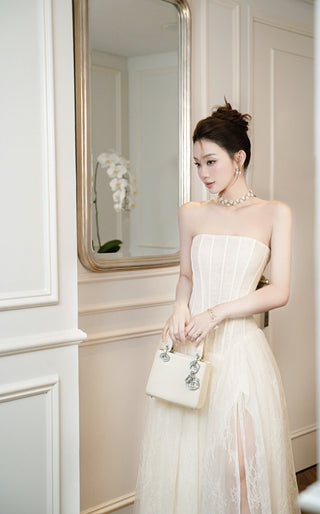 B348 LACE FLARED DRESS