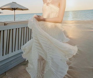 P0407 Pleated Maxi Dress