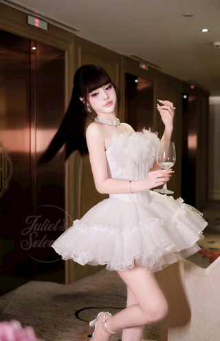 P0198 Pure White Mini Dress