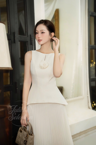 P0208 Crewneck Pleated Set