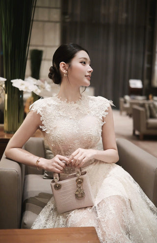 P0413 Ivory Floral Dress