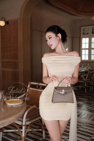 P0202 Off-shoulder body mini dress
