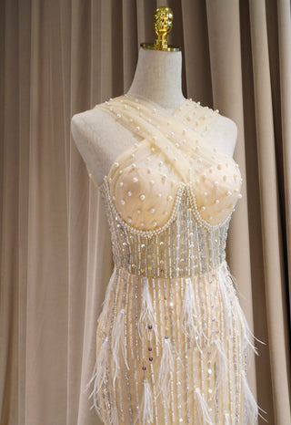 A149 PEARL-STUDDED ELEGANCE GOWN