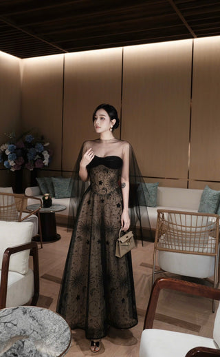 P0439 Corset Black Gown