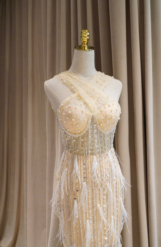 A149 PEARL-STUDDED ELEGANCE GOWN