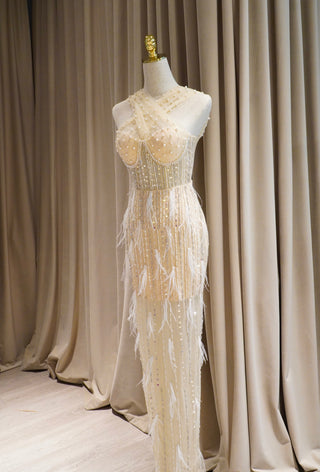 A149 PEARL-STUDDED ELEGANCE GOWN