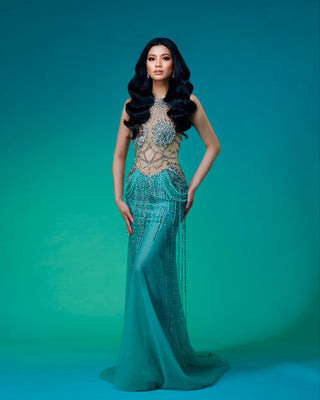 AA0012 EMERALD ENIGMA ELYSIUM GOWN