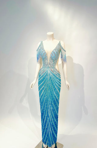 AA0115 GLITZER OCEANA GOWN