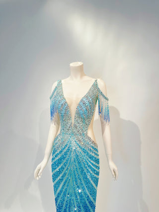 AA0115 GLITZER OCEANA GOWN