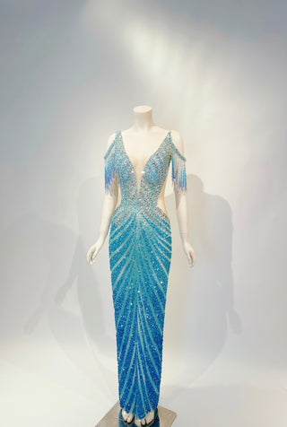 AA0115 GLITZER OCEANA GOWN