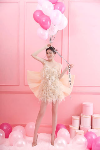 A003 FEATHERED FANTASY DRESS