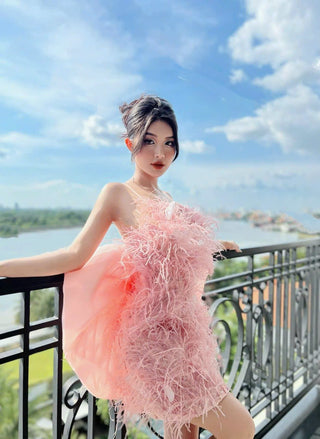 A003 FEATHERED FANTASY DRESS