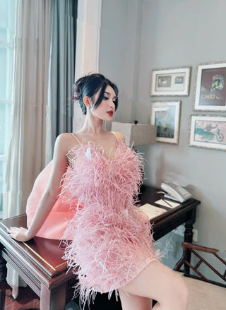 A003 FEATHERED FANTASY DRESS